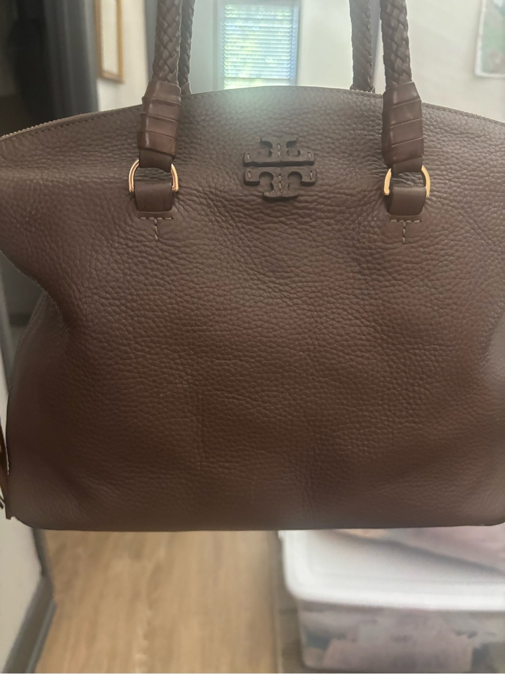 Tory Burch Pebbled Leather Tote with Tassel - Picture 5 of 8